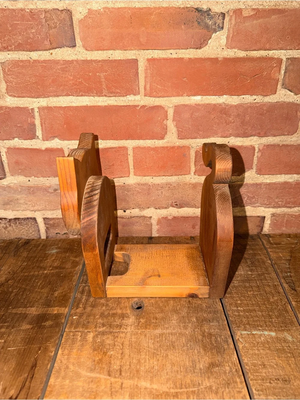 Handcrafted Wooden Cat Napkin Holder - Orange Wood